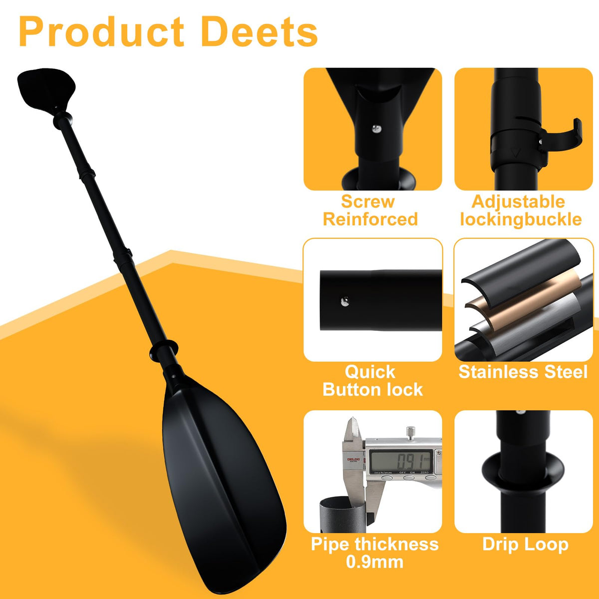 Adjustable 60-90 Inch Kayak Paddle Q82046