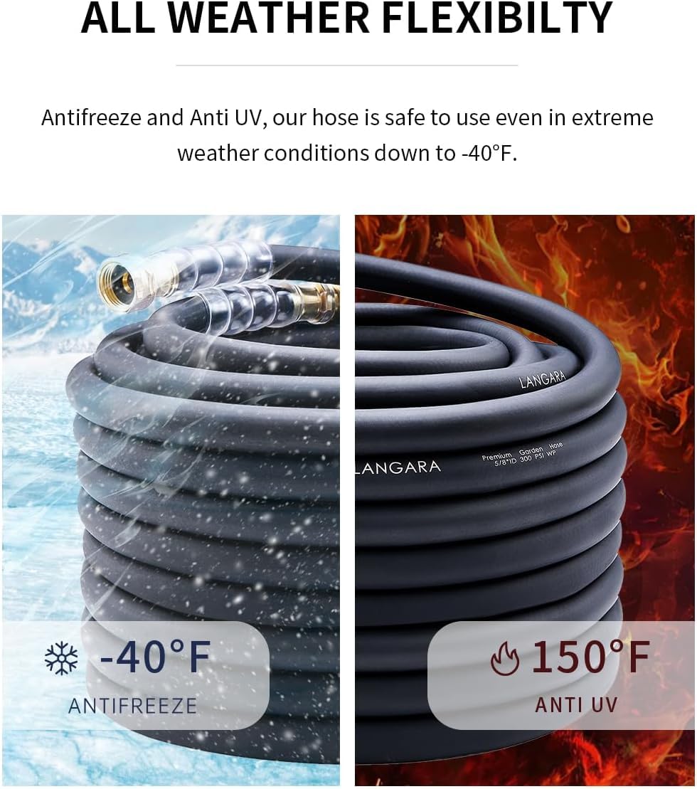 100ft x 3/4" Heavy Duty Hybrid Rubber Garden Hose U54545