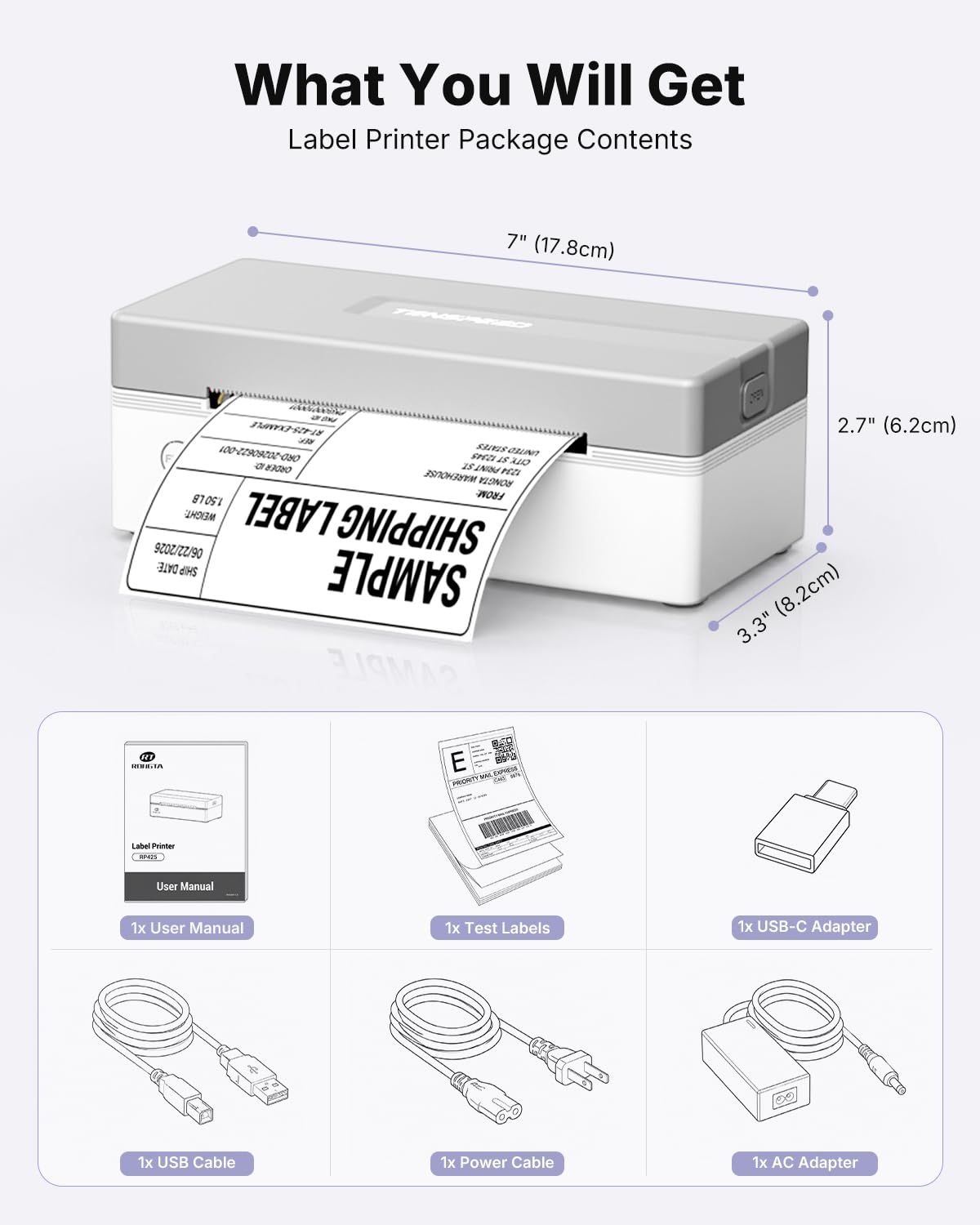 Bluetooth Thermal Shipping Label Printer M555923