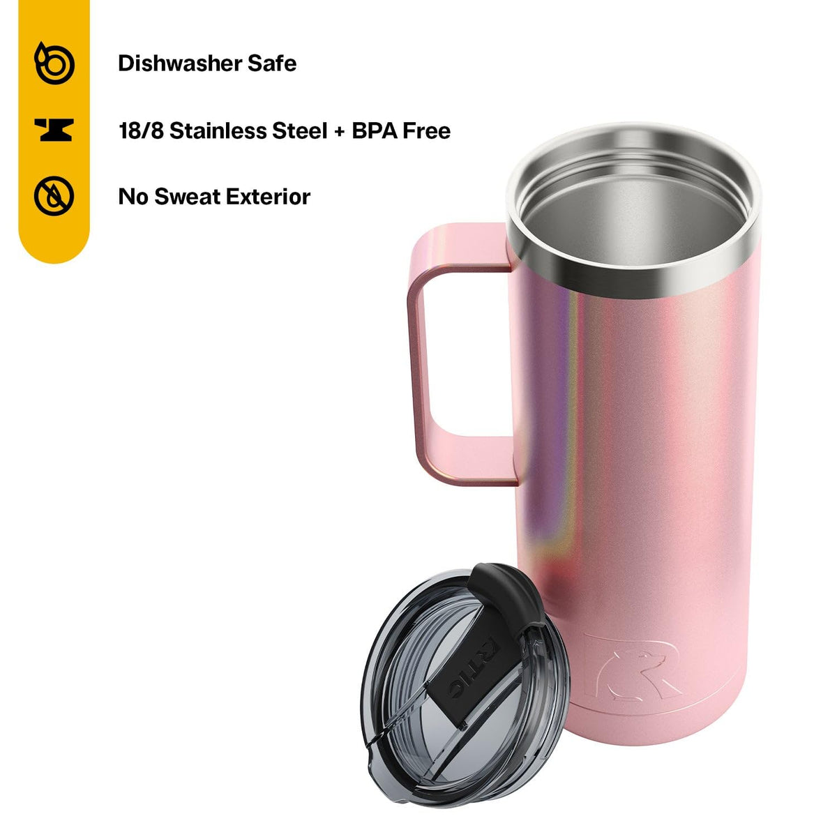 20oz Stainless Steel Insulated Travel Mug with Lid and Handle C573