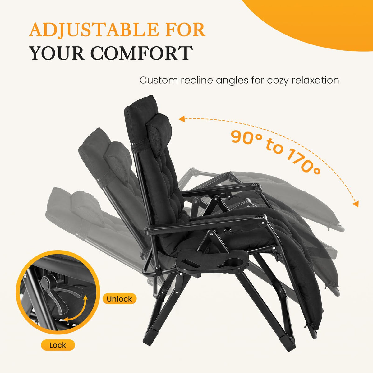 Zero Gravity Chair with Cup Holder Trays Z6895