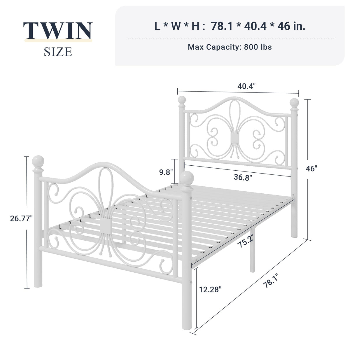 Metal Twin Platform Bed Frame N8223