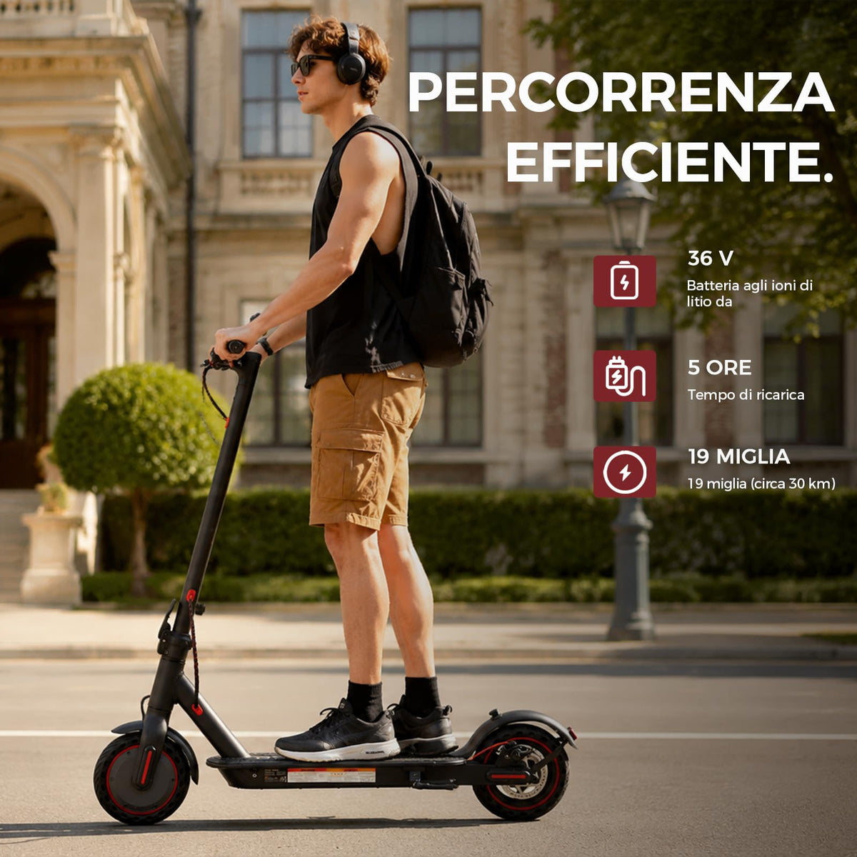 Electric Scooter, 350W/500W, 8.5" Tires, 21 Miles Range, Folding E-Scooter U37400