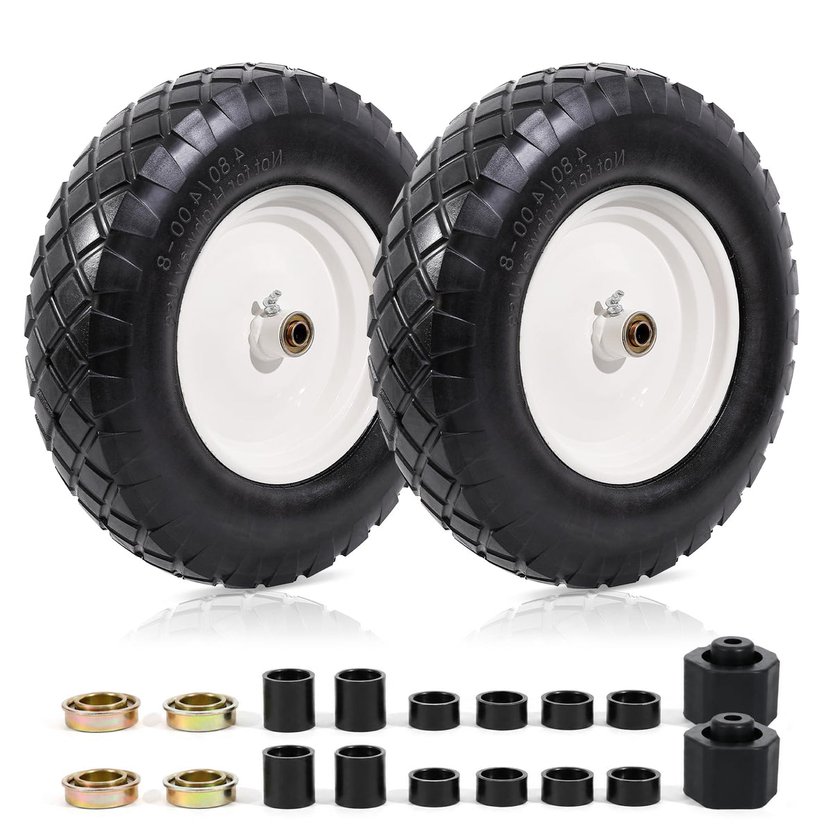 4.80/4.00-8" Flat Free Wheelbarrow Tire and Wheel S488