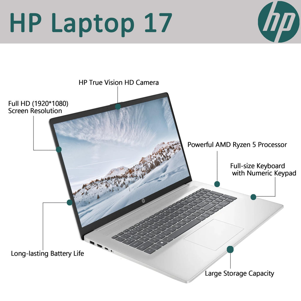 17.3" Full HD Laptop AMD Ryzen 5 16GB RAM 1TB SSD Natural Silver O9966