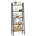 5-Tier Rustic Brown Metal Ladder Bookshelf T455760