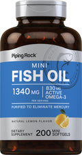 Fish Oil Omega 3 Supplement 1340 mg 200 Mini Softgels H147