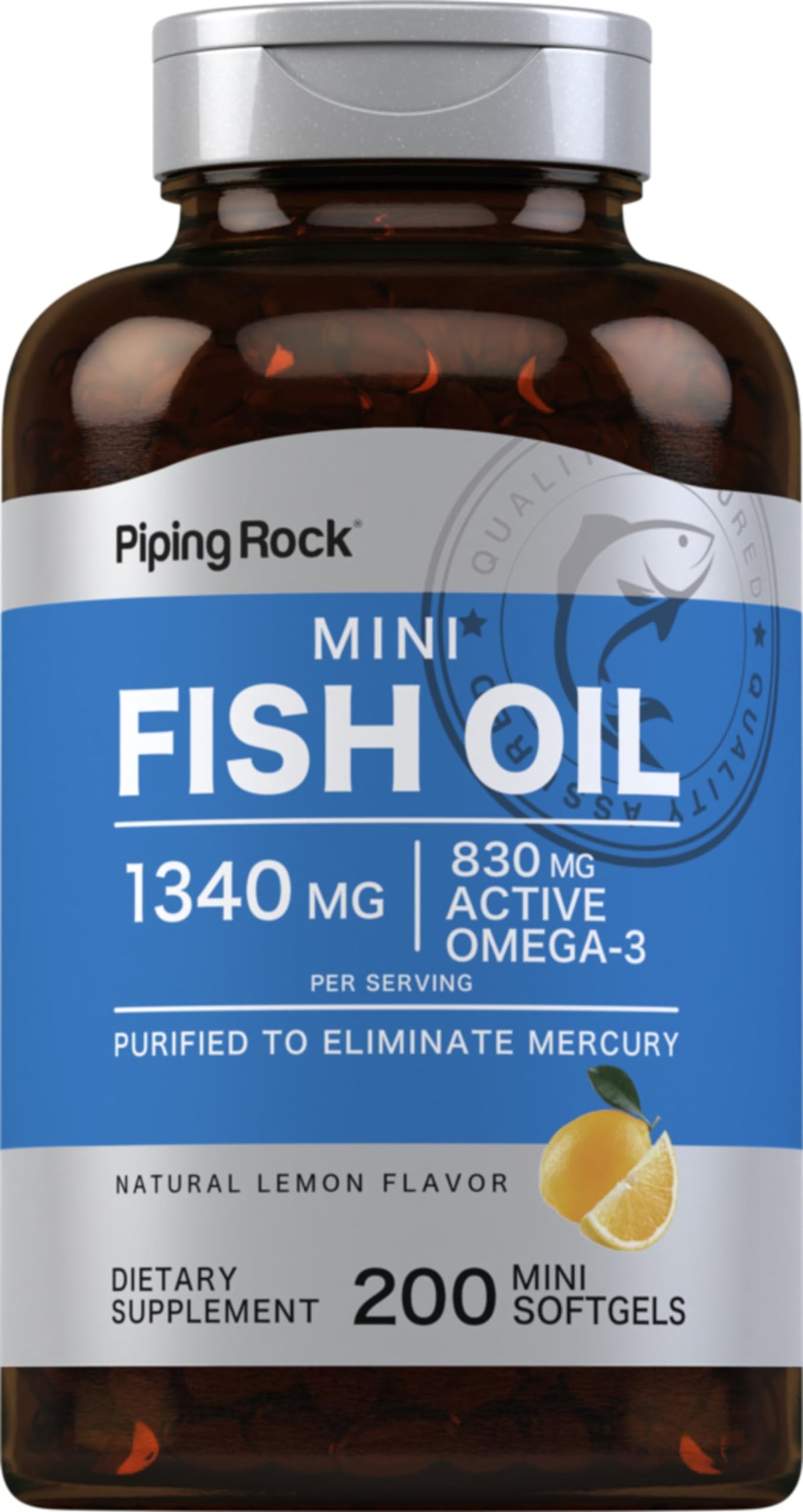 Fish Oil Omega 3 Supplement 1340 mg 200 Mini Softgels H147