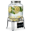 2 Gallon Glass Drink Dispenser with Stand V7562