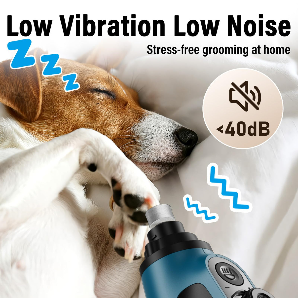 Dog Nail Grinder with 2 LED Lights Rechargeable W676151