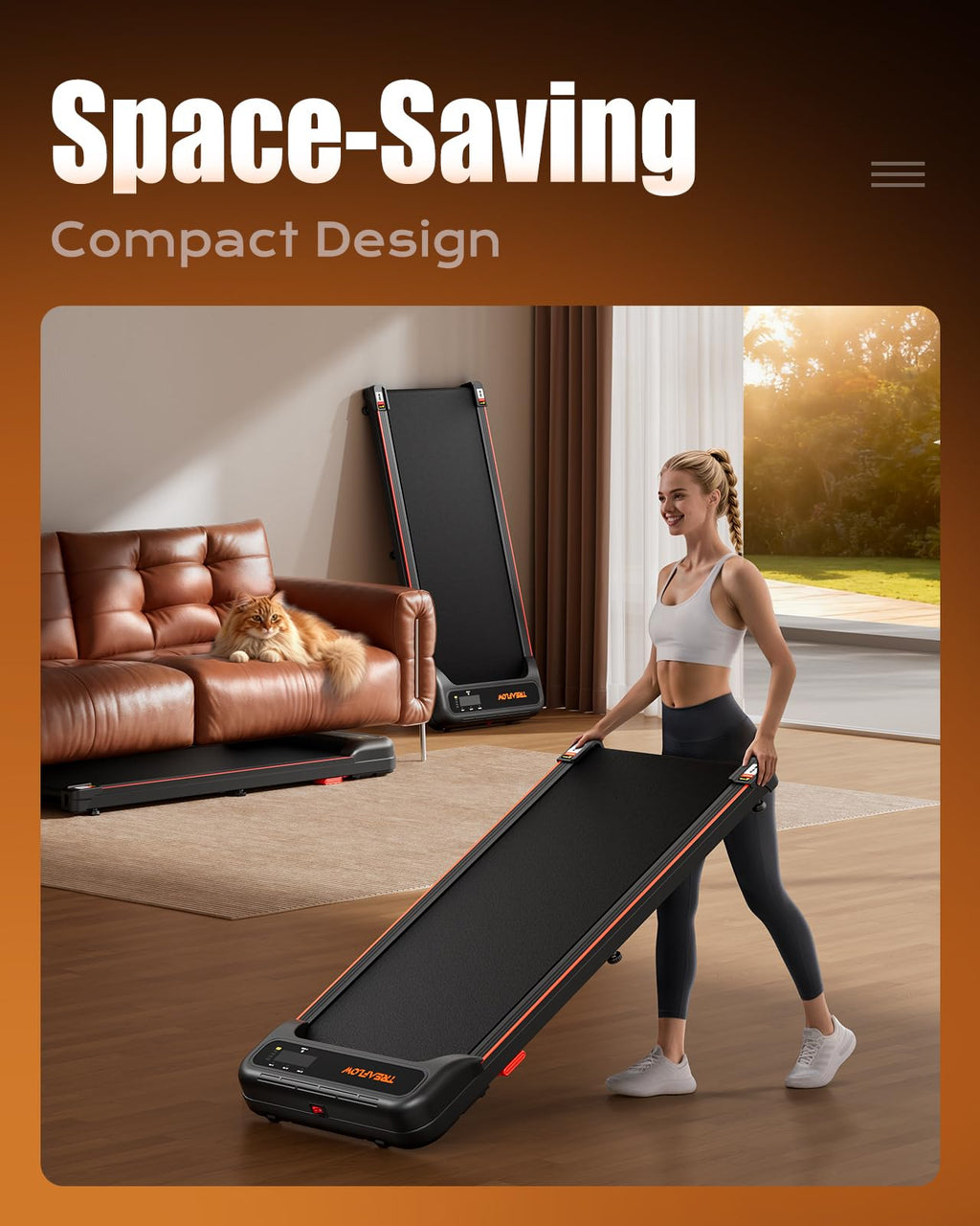 Walking Pad with 8% Incline Under Desk Treadmill C67497