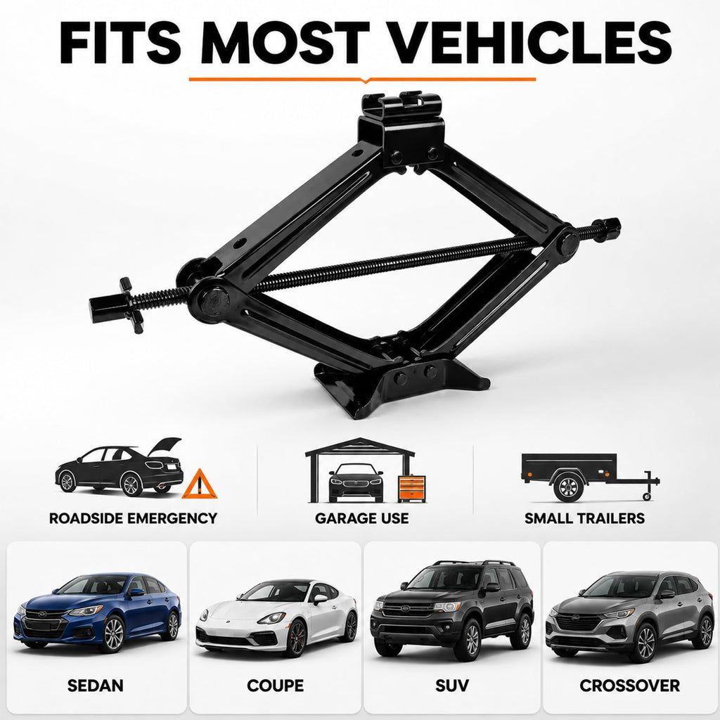 3 Ton Scissor Car Jack Kit with Ratchet Wrench V9656