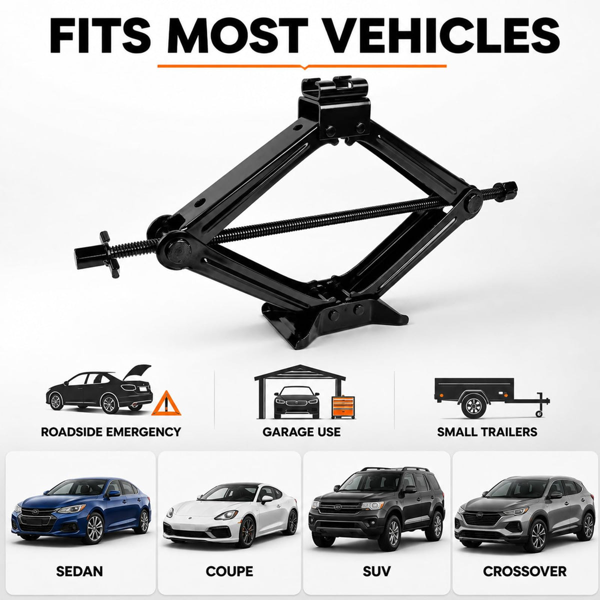 3 Ton Scissor Car Jack Kit with Ratchet Wrench V9656