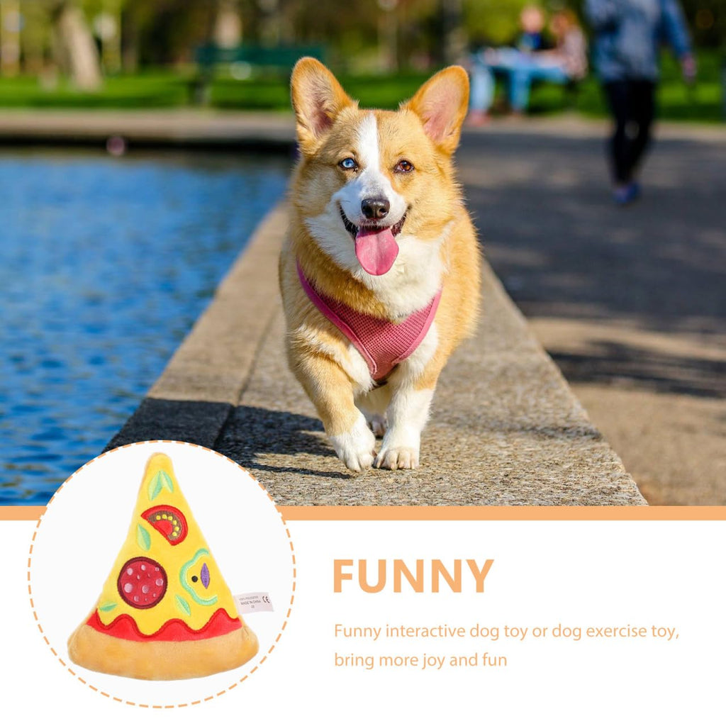 Squeaky Pizza Plush Dog Chew Toy 1 Pack I499