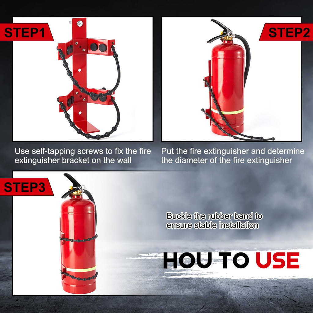 4 Pcs Fire Extinguisher Bracket, 2.5 Lb and 5 Lb, Red D6957