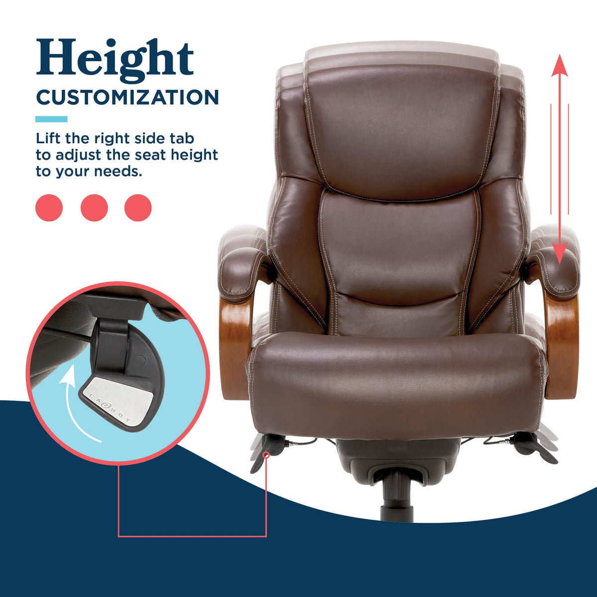 Big and Tall Leather Executive Office Chair Y461
