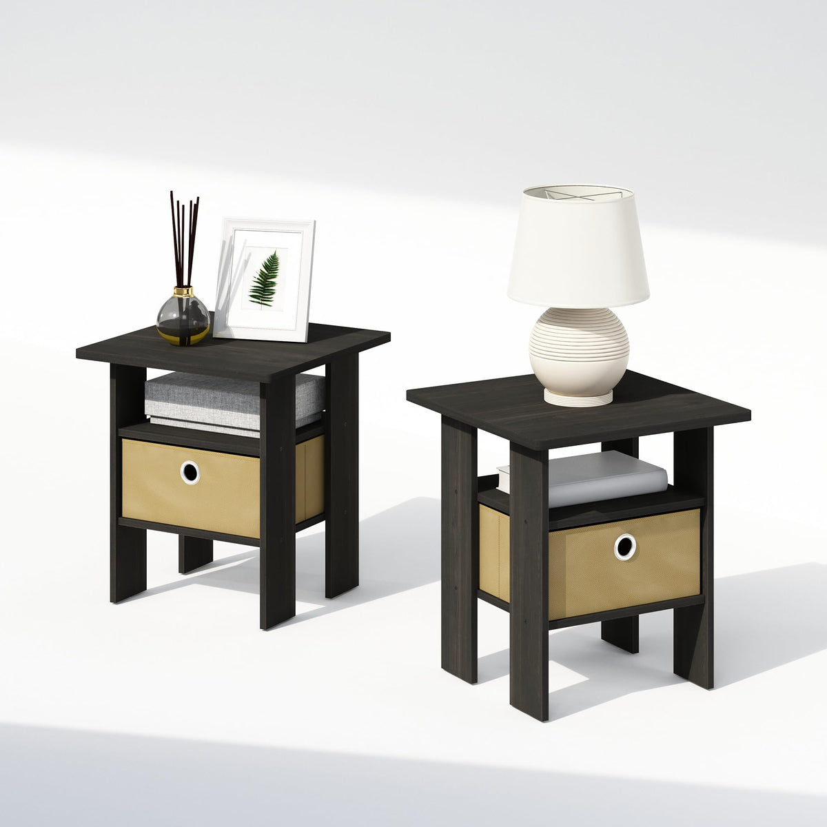 Espresso Nightstand with Storage Set of 2 K99709