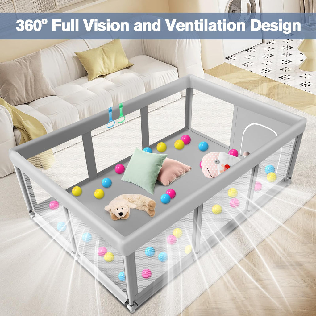 Large Baby Playpen with Soft Breathable Mesh F869