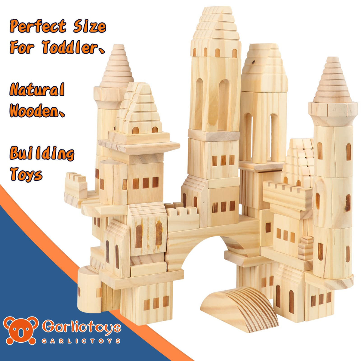 75 Pieces Wooden Castle Building Blocks E1438