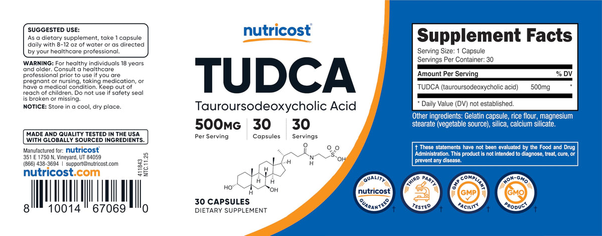 Tudca 500mg 30 Capsules Gluten Free Q1682