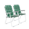 Dark Green Set of 2 Webbed Folding Chairs O51258