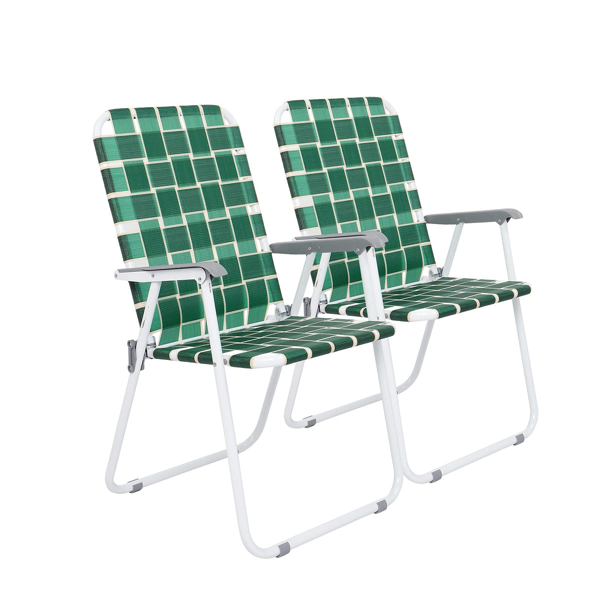 Dark Green Set of 2 Webbed Folding Chairs O51258