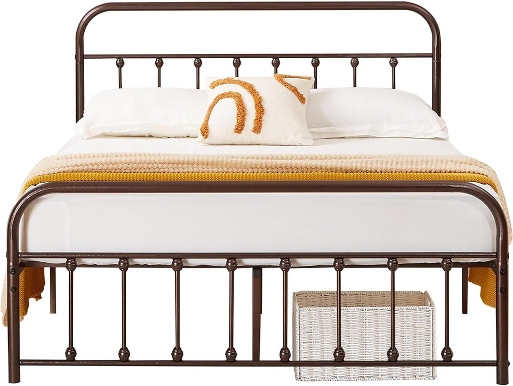 Full Size Metal Bed Frame with Headboard and Footboard E242