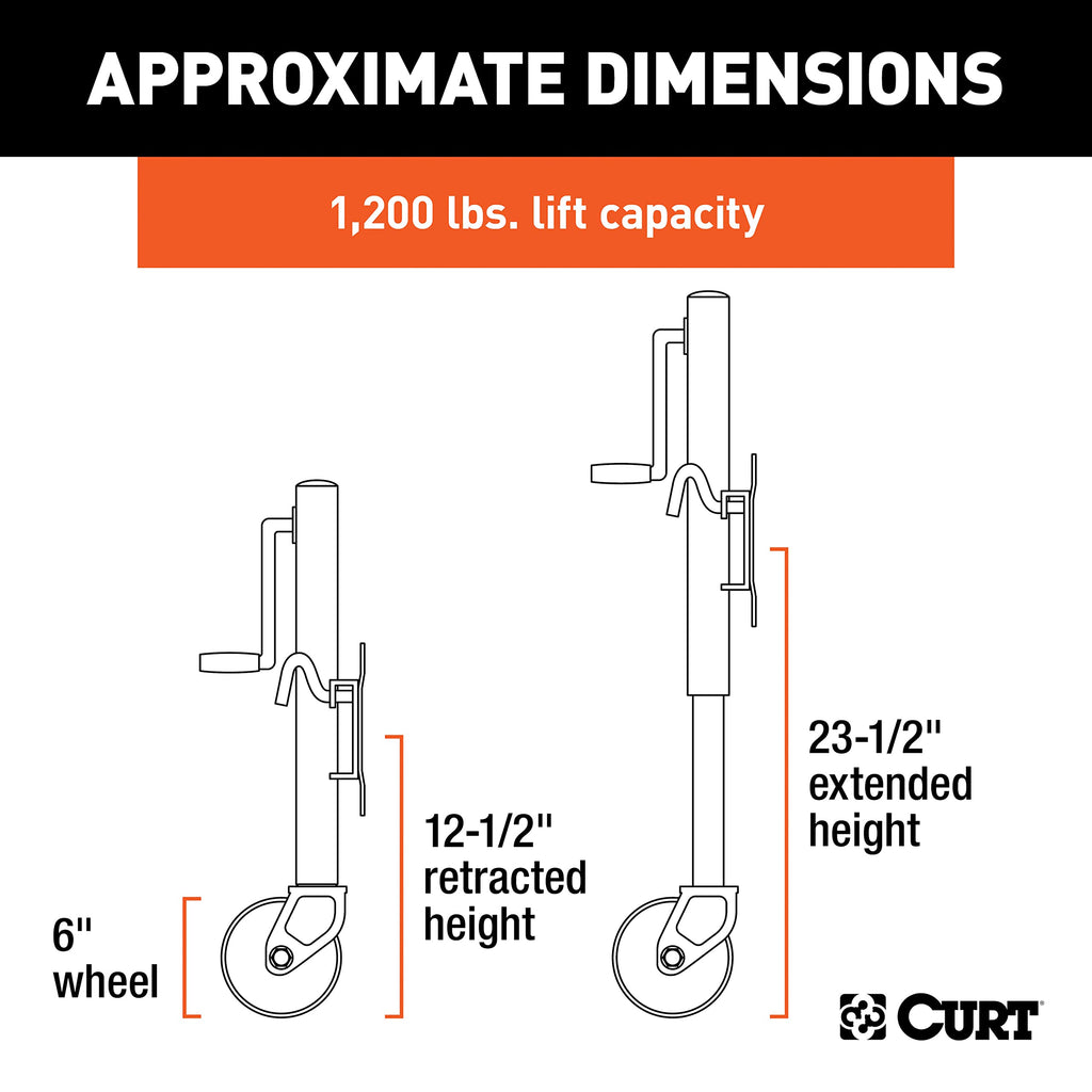 Marine Boat Trailer Jack with 6-Inch Wheel U967