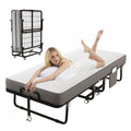 Folding Bed with Mattress, Memory Mattress Metal Frame Single Bed B79422