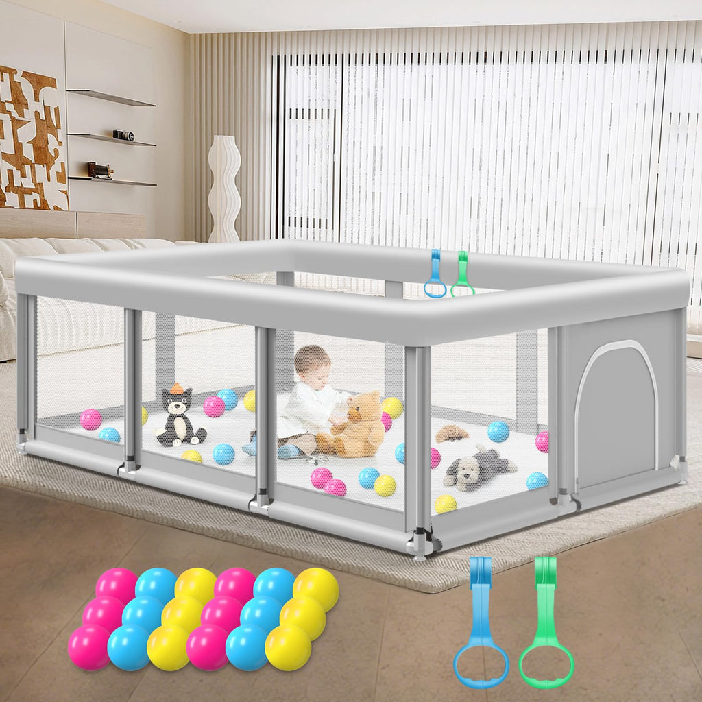 Large Baby Playpen with Soft Breathable Mesh F869