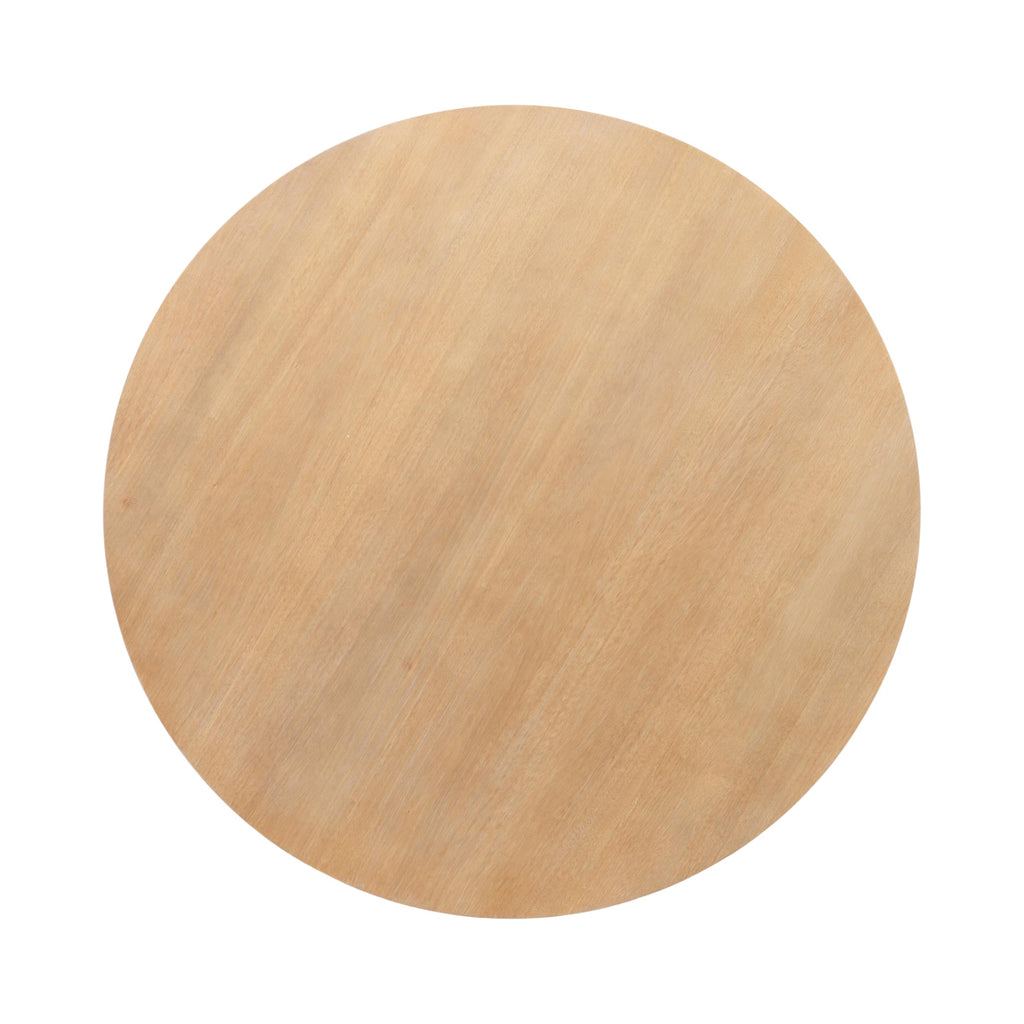 Round Two-Tier Wood Coffee Table with Storage V7170