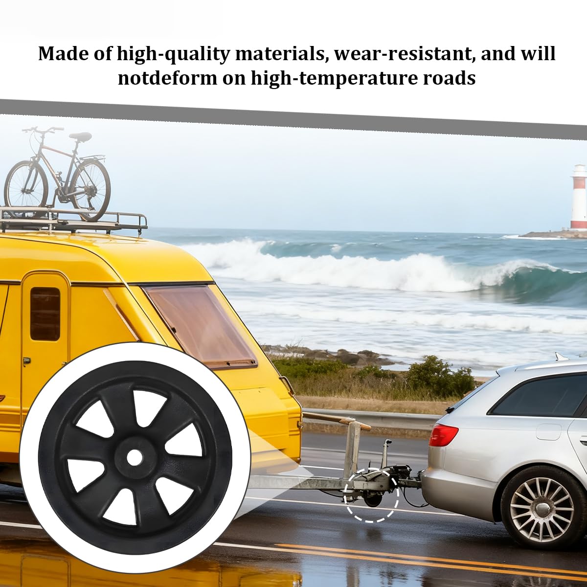 8 Inch Nylon Trailer Jack Caster Wheel with Bolt and Nut T179