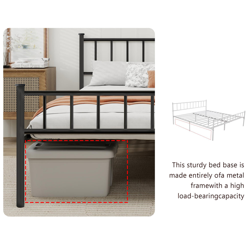 Black Full Size Metal Platform Bed Frame M9086