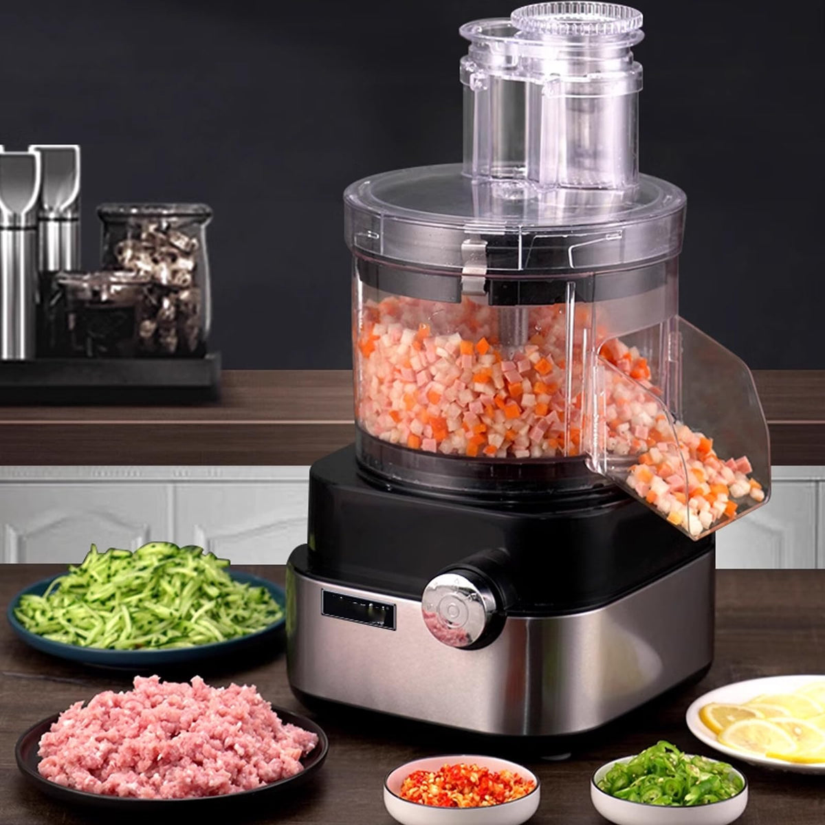 4 in 1 Electric Vegetable Dicer with Dicing Molds K2502