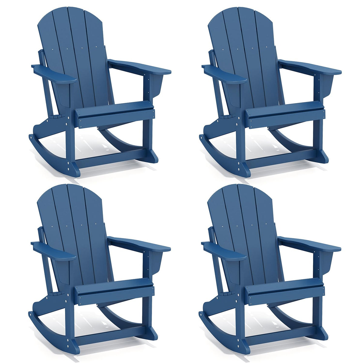 Blue Adirondack Rocking Chairs Set of 4 C4944