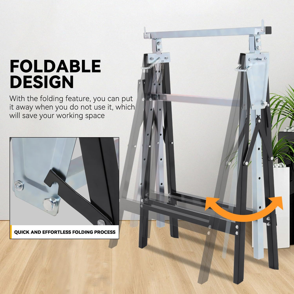 2-Pack 7-Level Adjustable Folding Sawhorse E92816