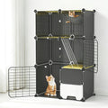 3-Tier Cat Cage with Litter Box, Hammock & Ladders Y590865