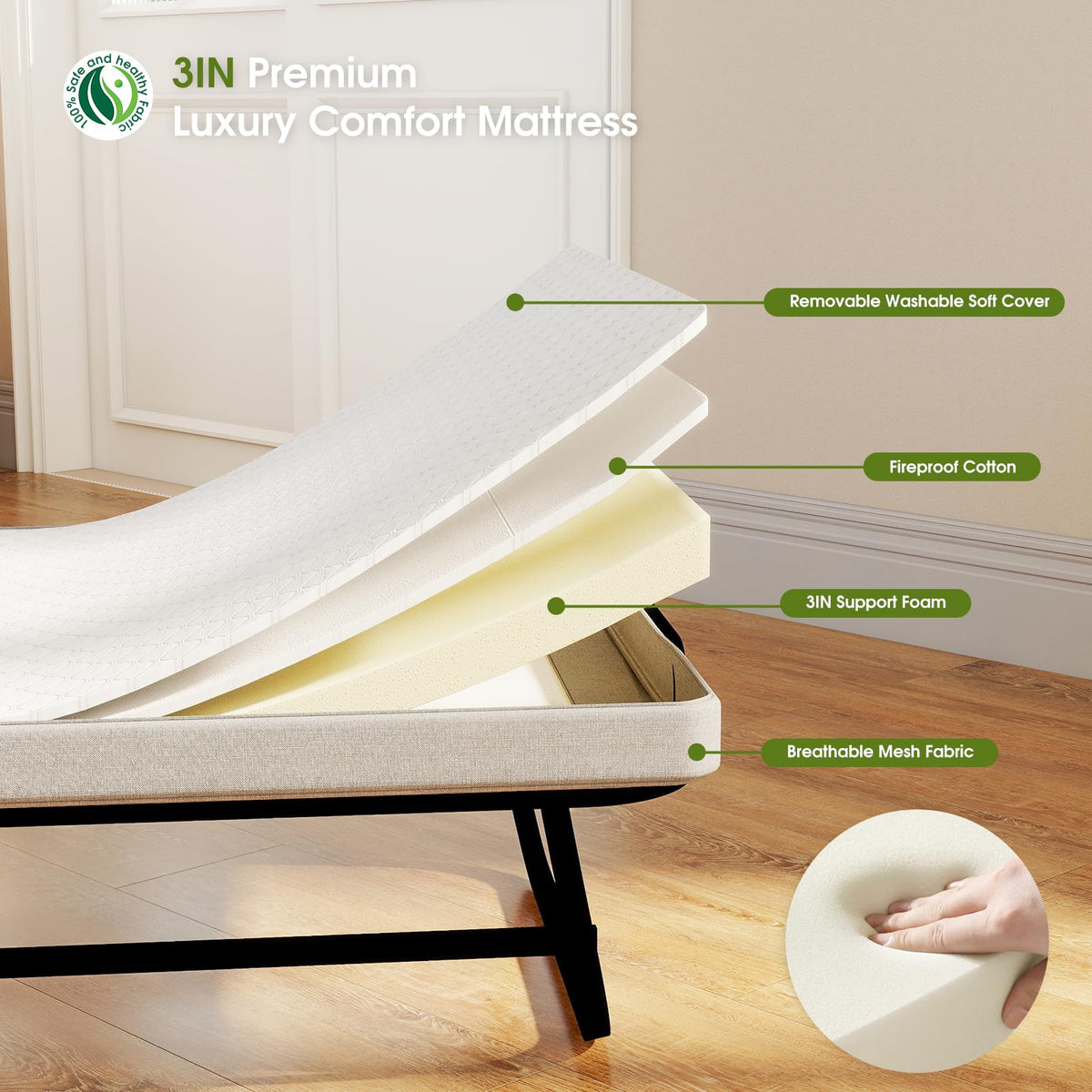 Folding Bed on Wheels N9191