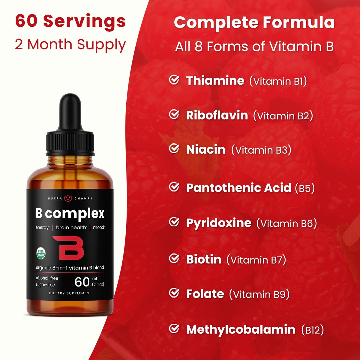 Organic Vitamin B Complex Liquid Drops 2oz G716