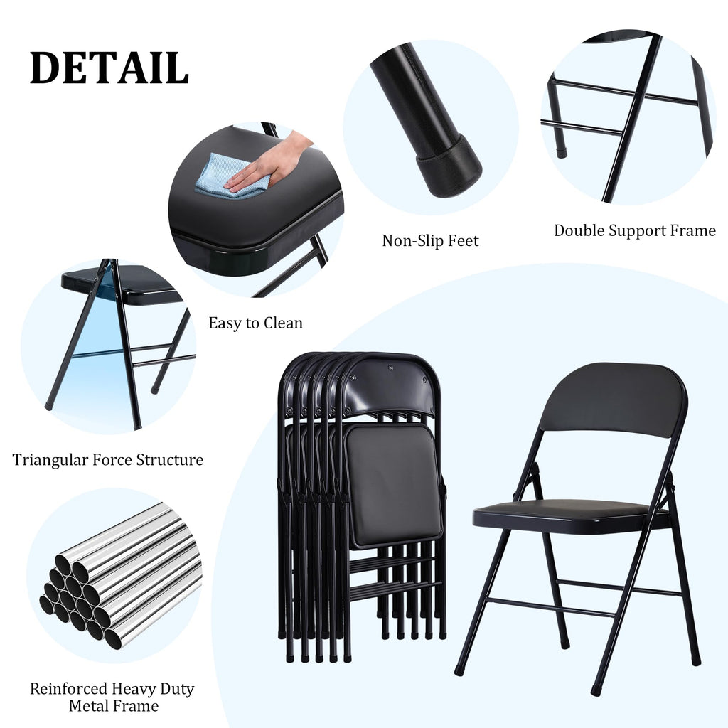 10 Pack Folding Chairs with Cushion E3923