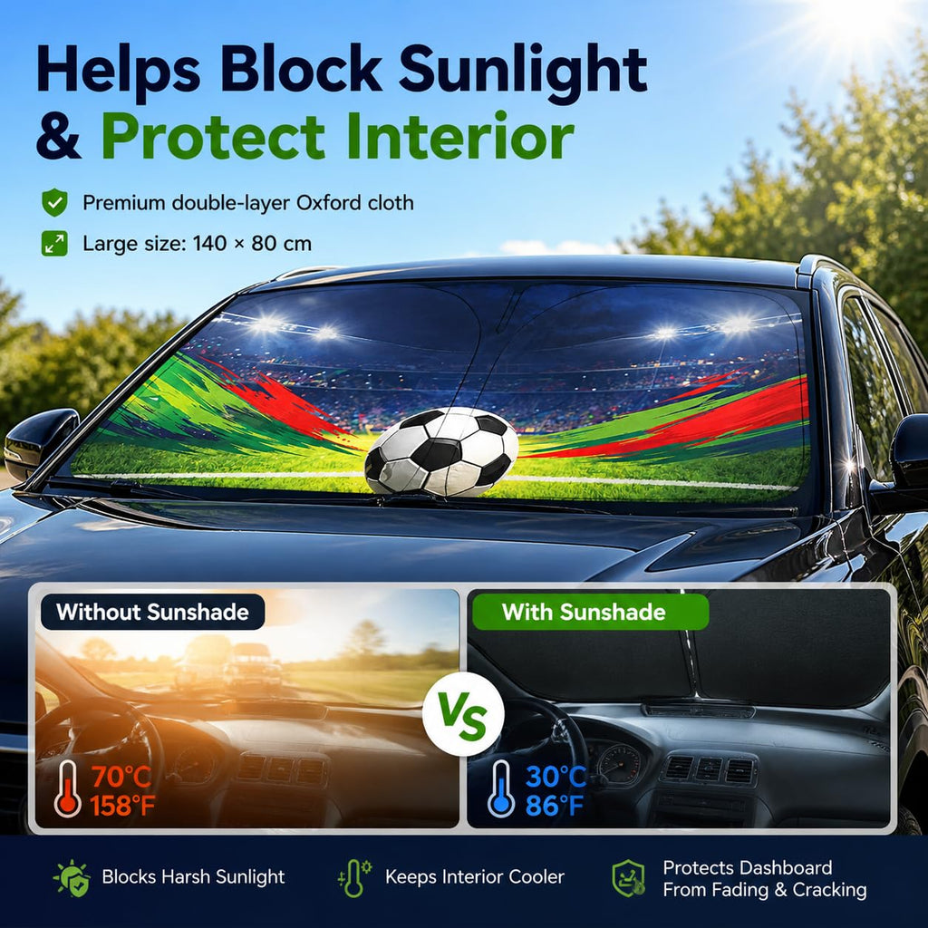 Foldable Front Window Oxford Cloth Car Sun Shade 140 x 80cm B5906