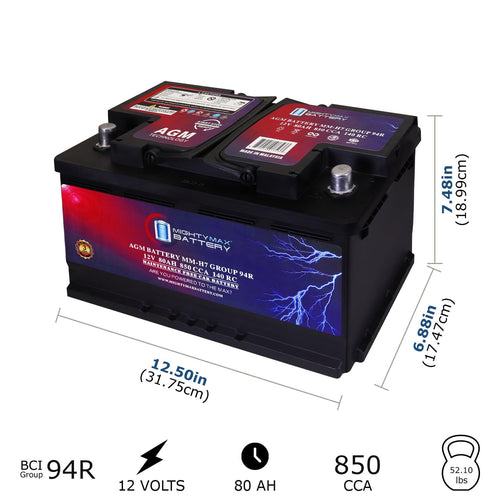 12V 80AH 850 CCA Replacement Battery P22158