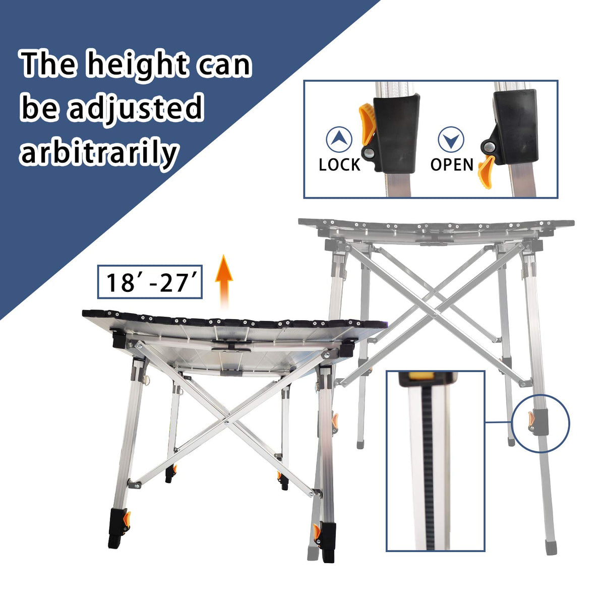 Adjustable Aluminum Camping Table N76280