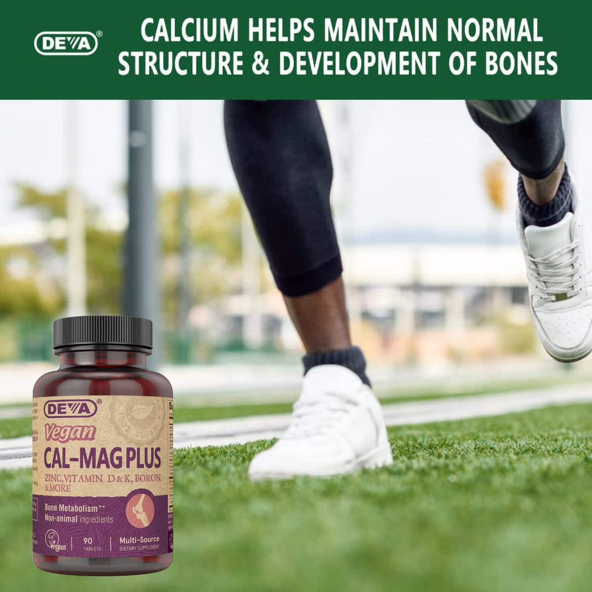 Vegan Calcium Magnesium Supplement with Zinc 90 Tablets E86240