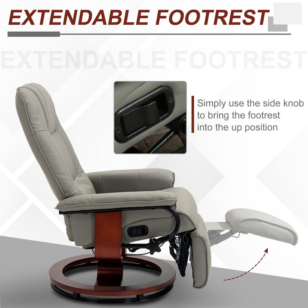 Gray PU Leather Swivel Recliner Chair K504
