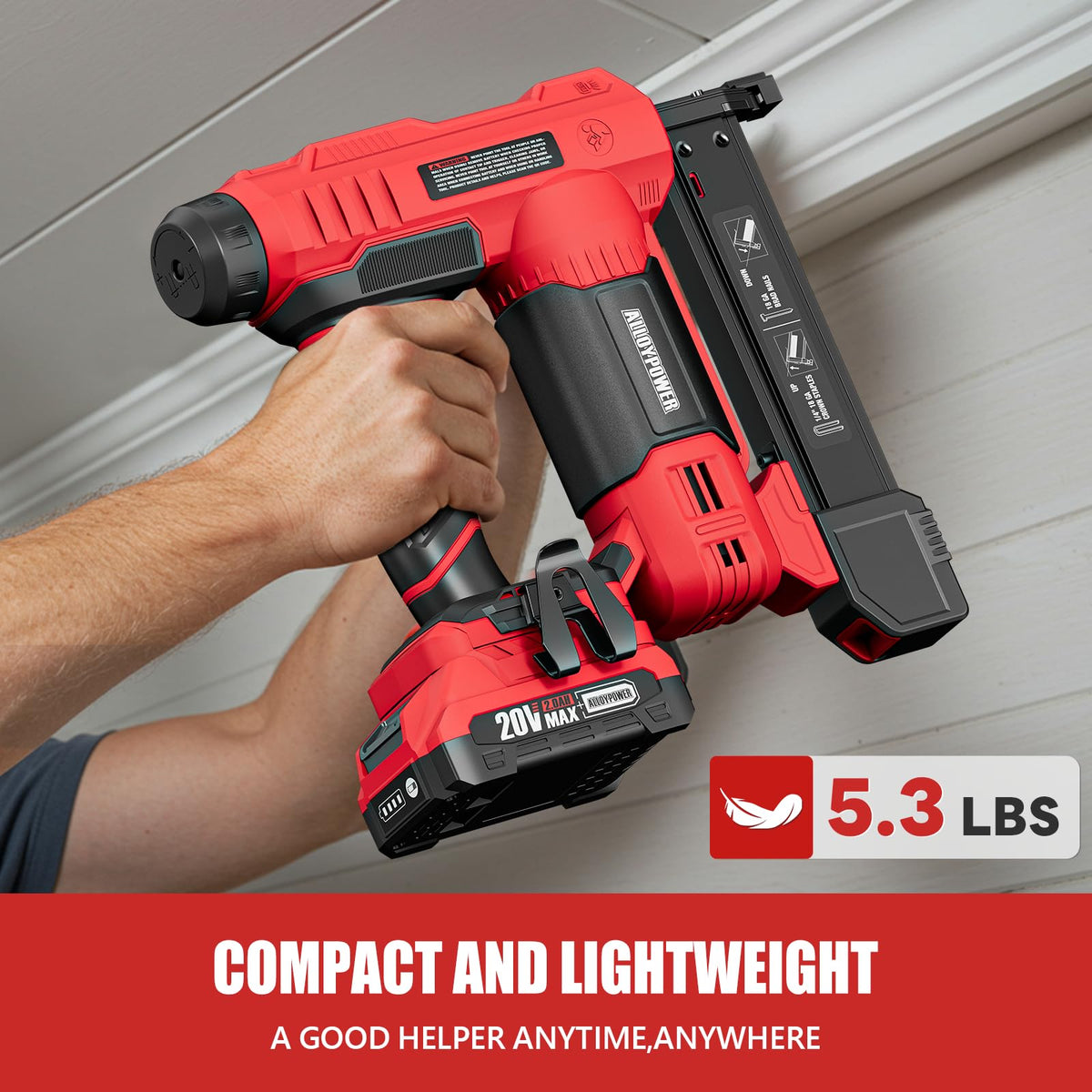 2 in 1 Cordless Brad Nailer/Electric Stapler with Battery and Charger S3812