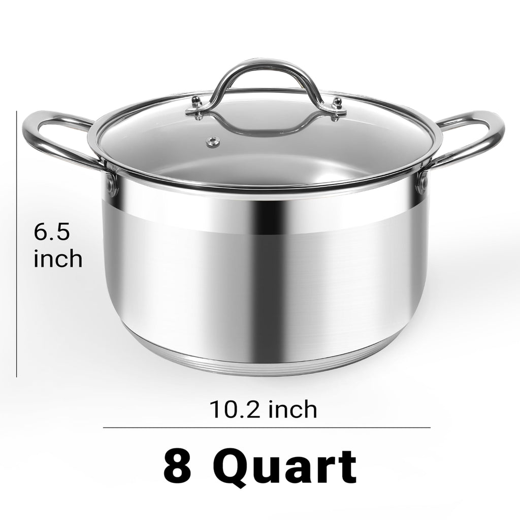 8 Quart Stainless Steel Induction Stock Pot E51483