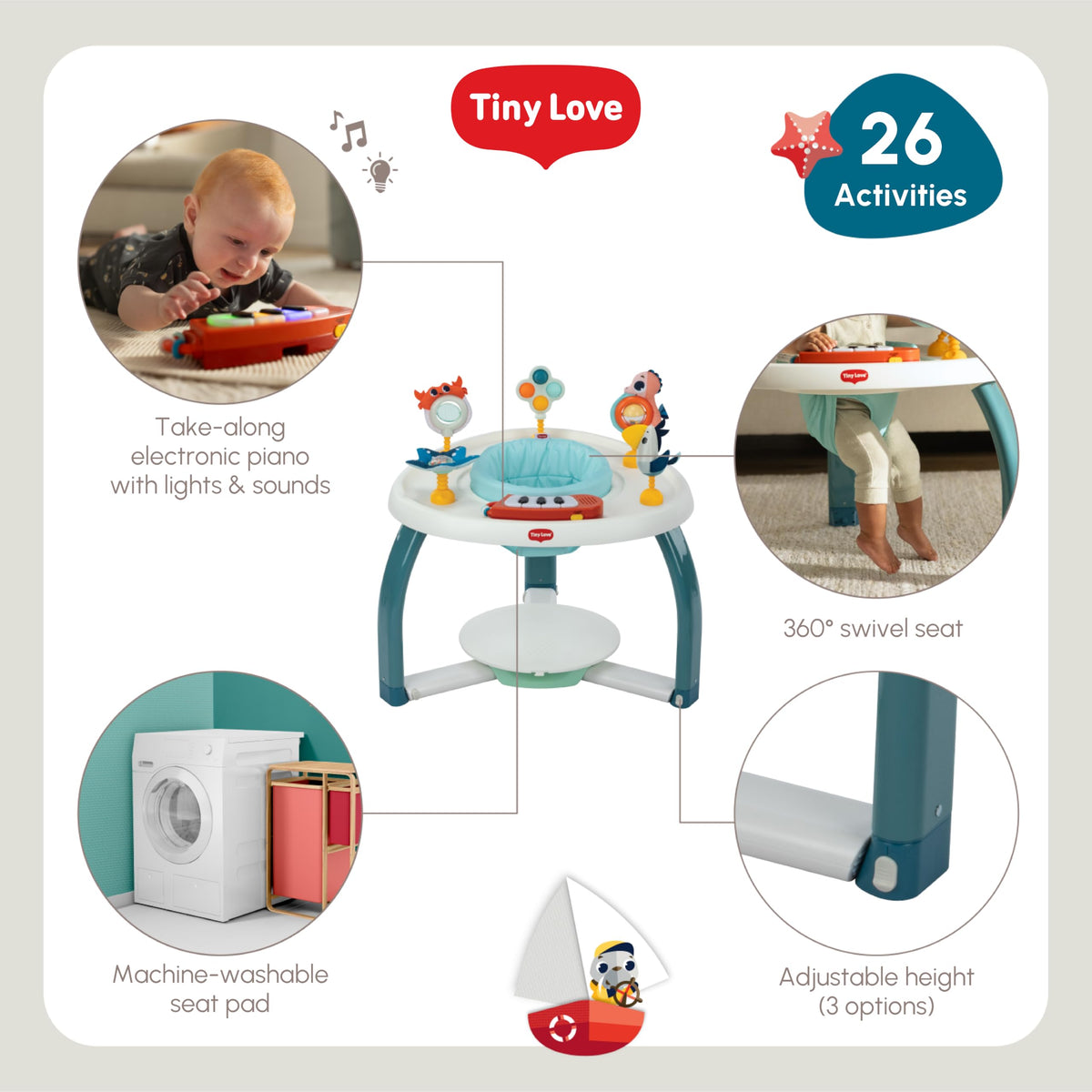 5-in-1 Activity Center with Piano & 6 Toys H250387