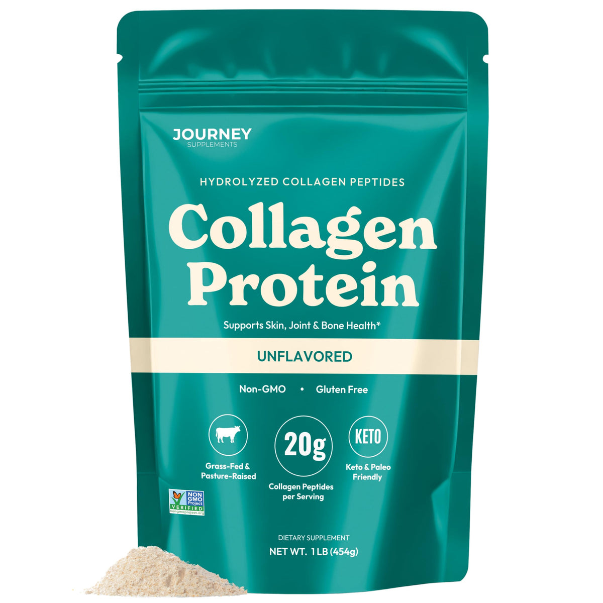 Unflavored Grass-Fed Collagen Peptides Powder J7664