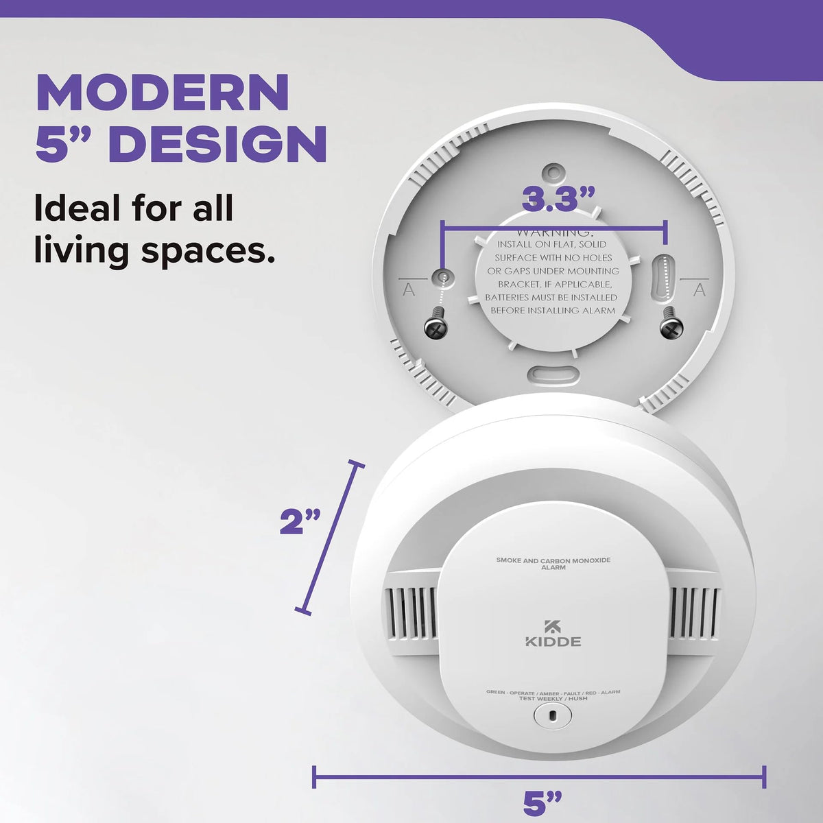 Smoke & Carbon Monoxide Alarm, Battery Powered Combo Detector F1153